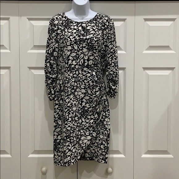 dkny black and white dress